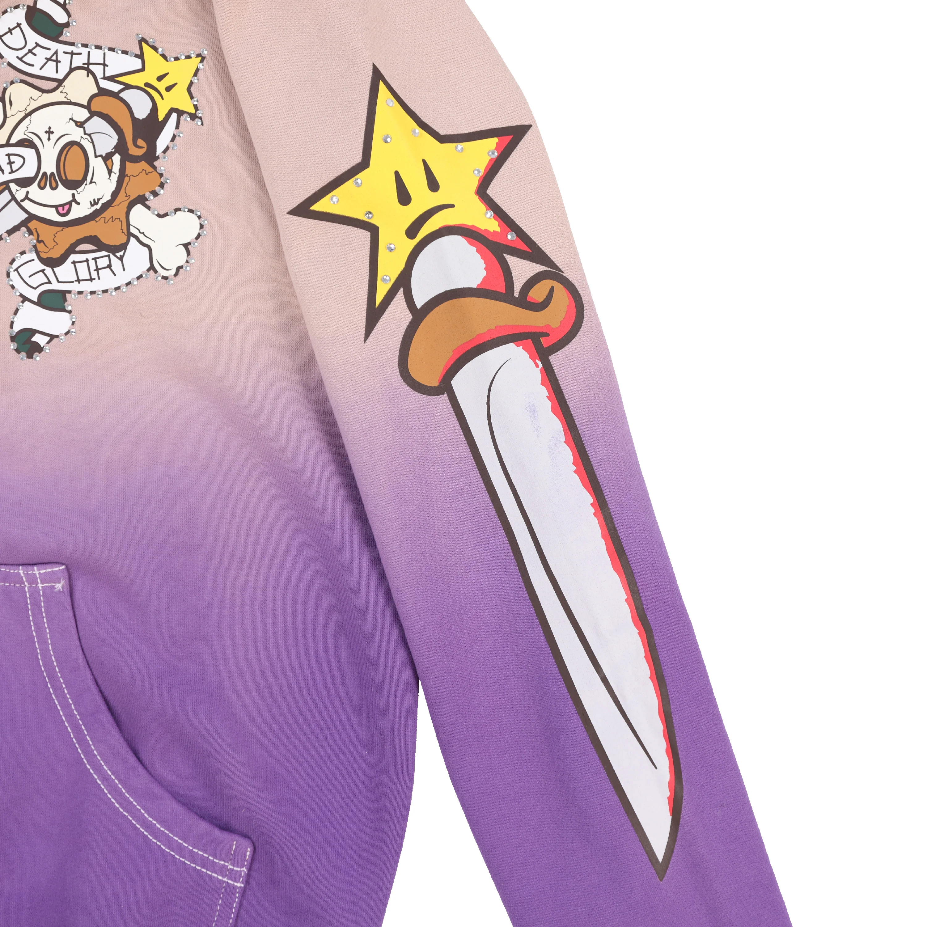 Death And Glory Full Zip Hoodie (Purple) - Image 4