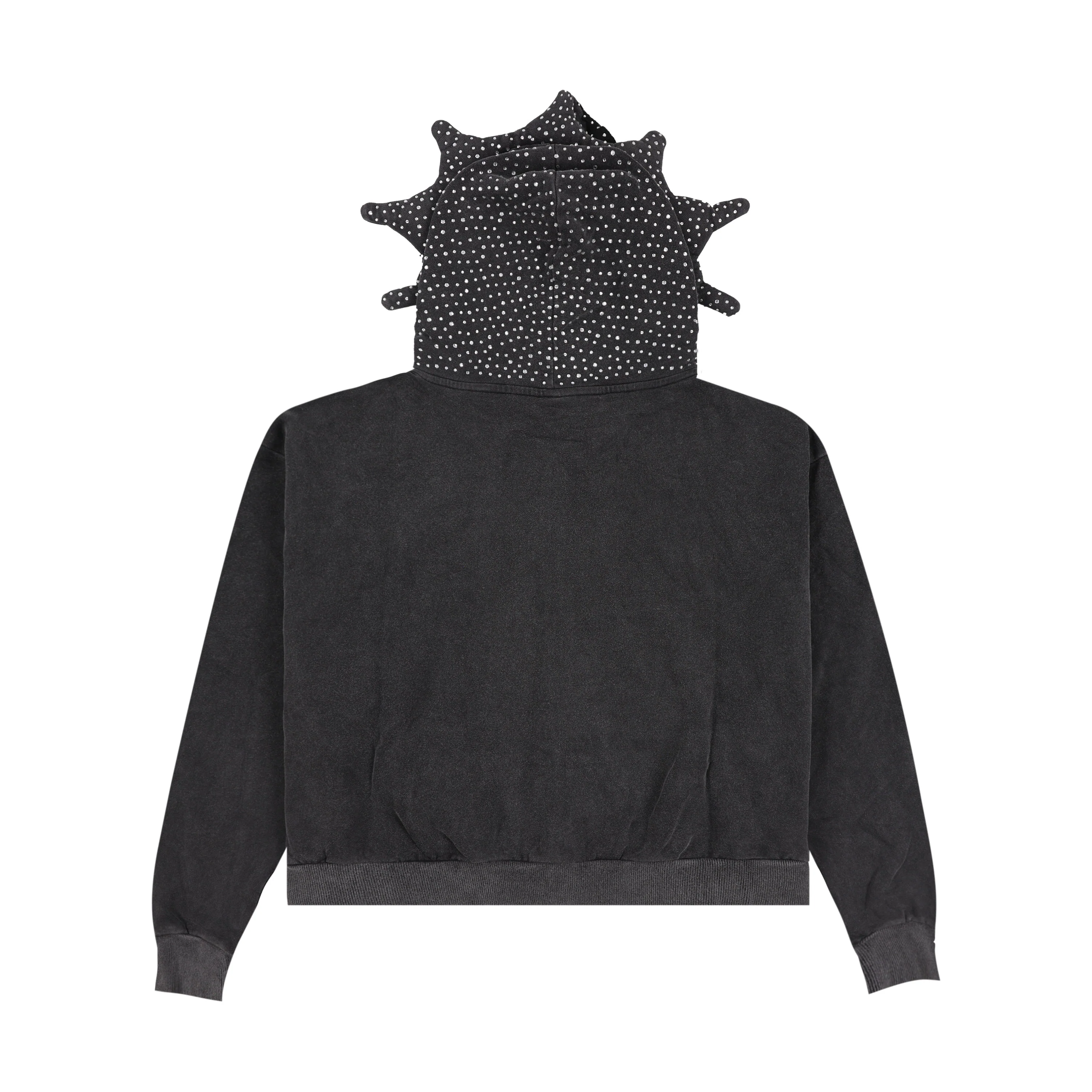 GG Rhinestone Full Zip Hoodie (Vintage Wash Black) - Image 2