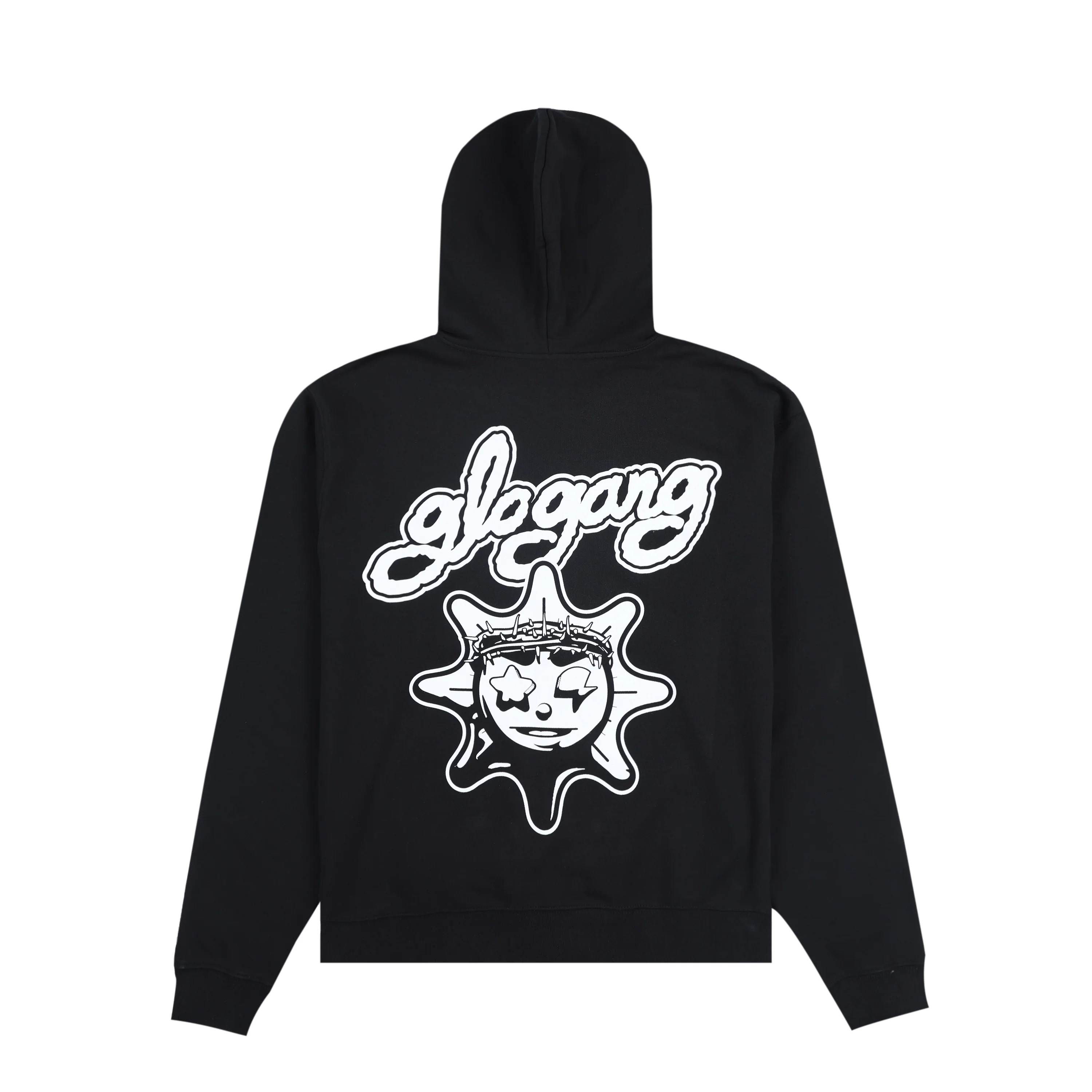 Glo Gang Font Logo Zip Up Hoodie (Black) - Image 2