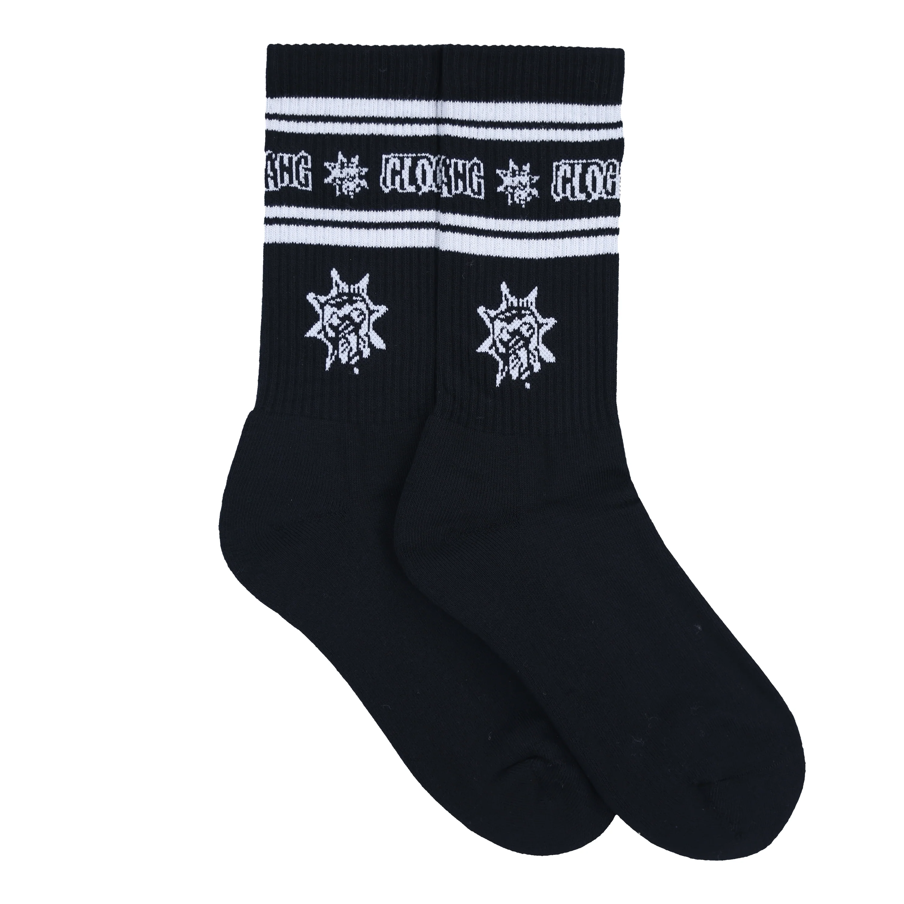 Glo Gang Logo Stripe Socks (Black)