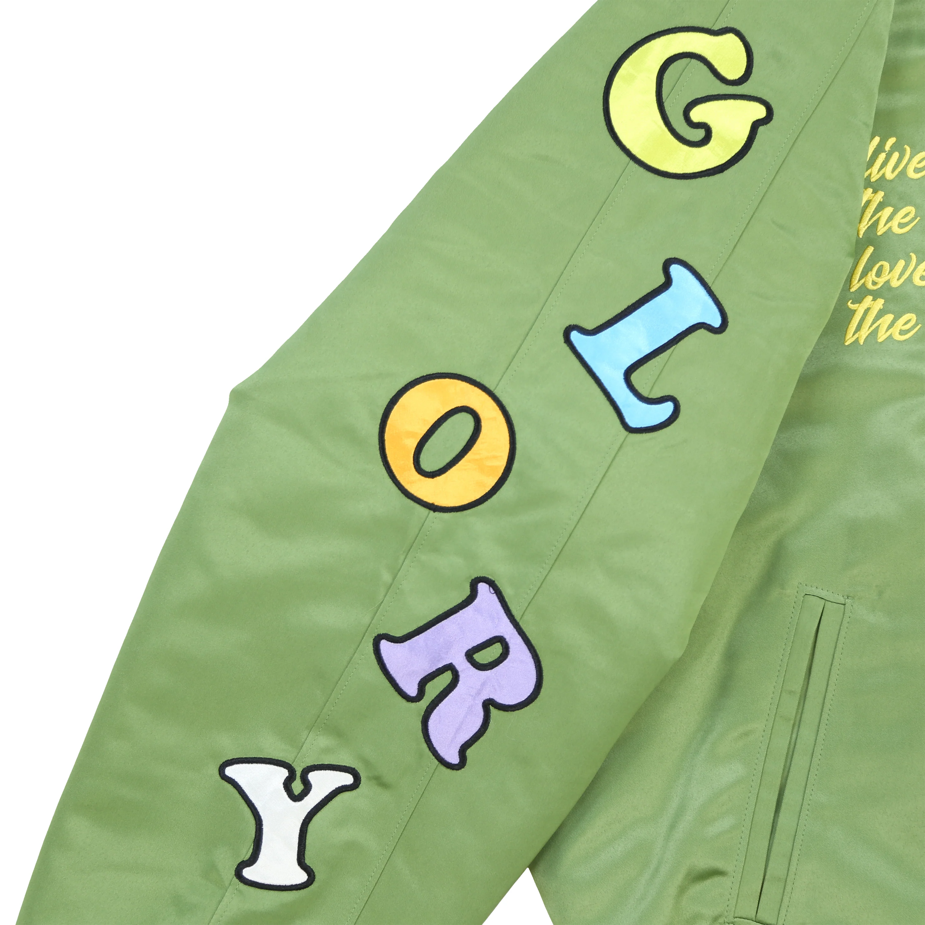 Glo Gang Satin Bomber (Vintage Green) - Image 4