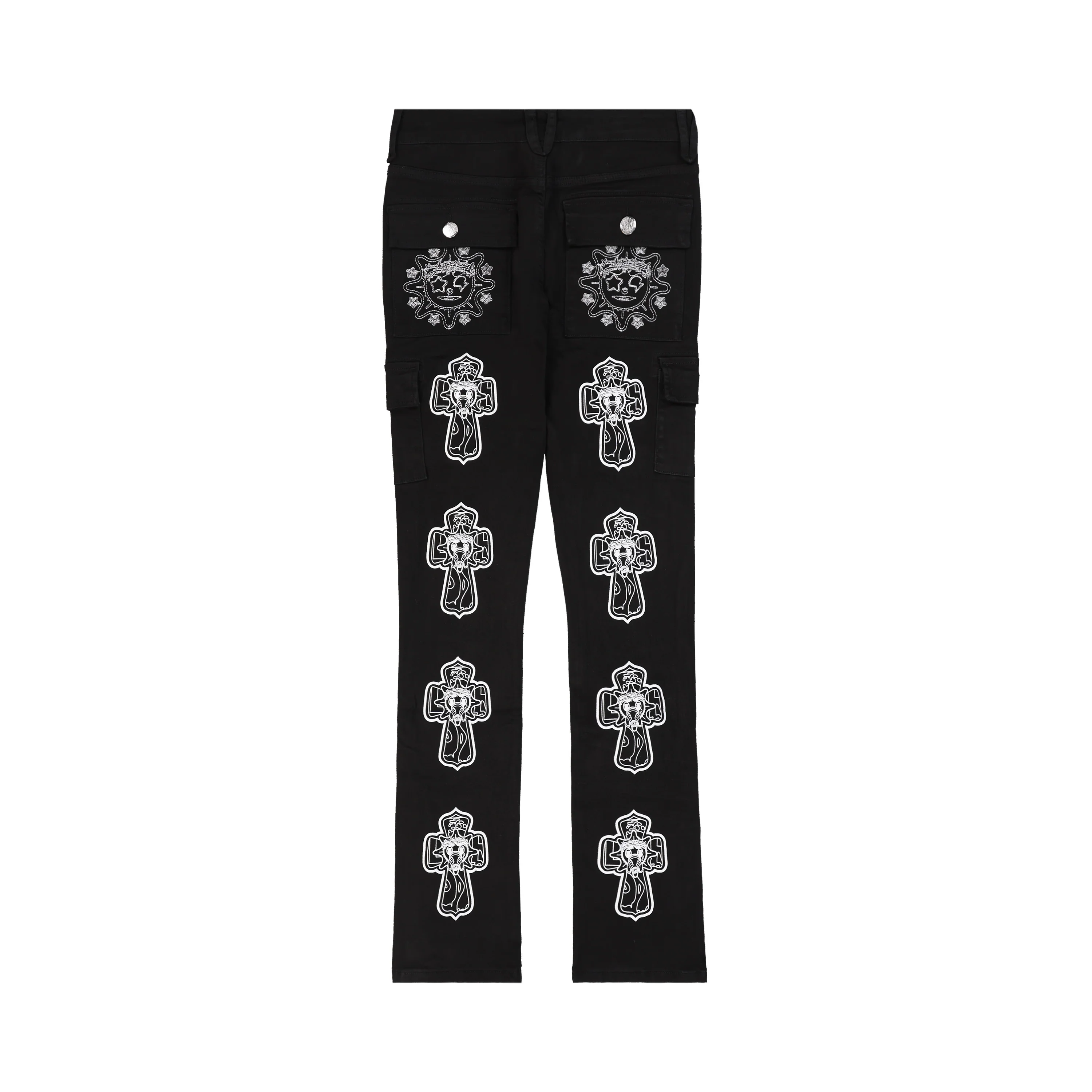 Glo Gang Zip Godet Flare Pant (Black) - Image 2