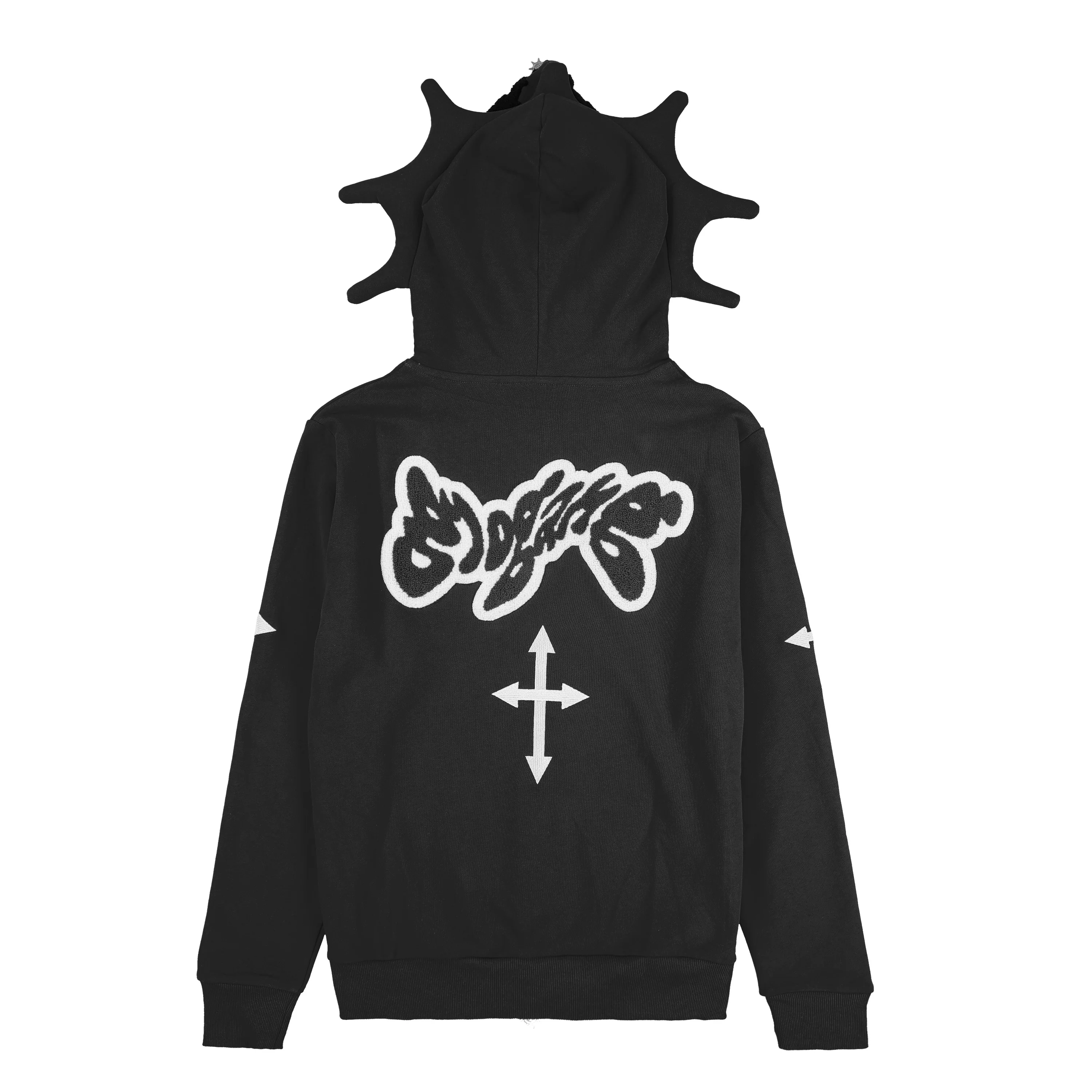 Glo Man Full Zip Hoodie (Black) - Image 2
