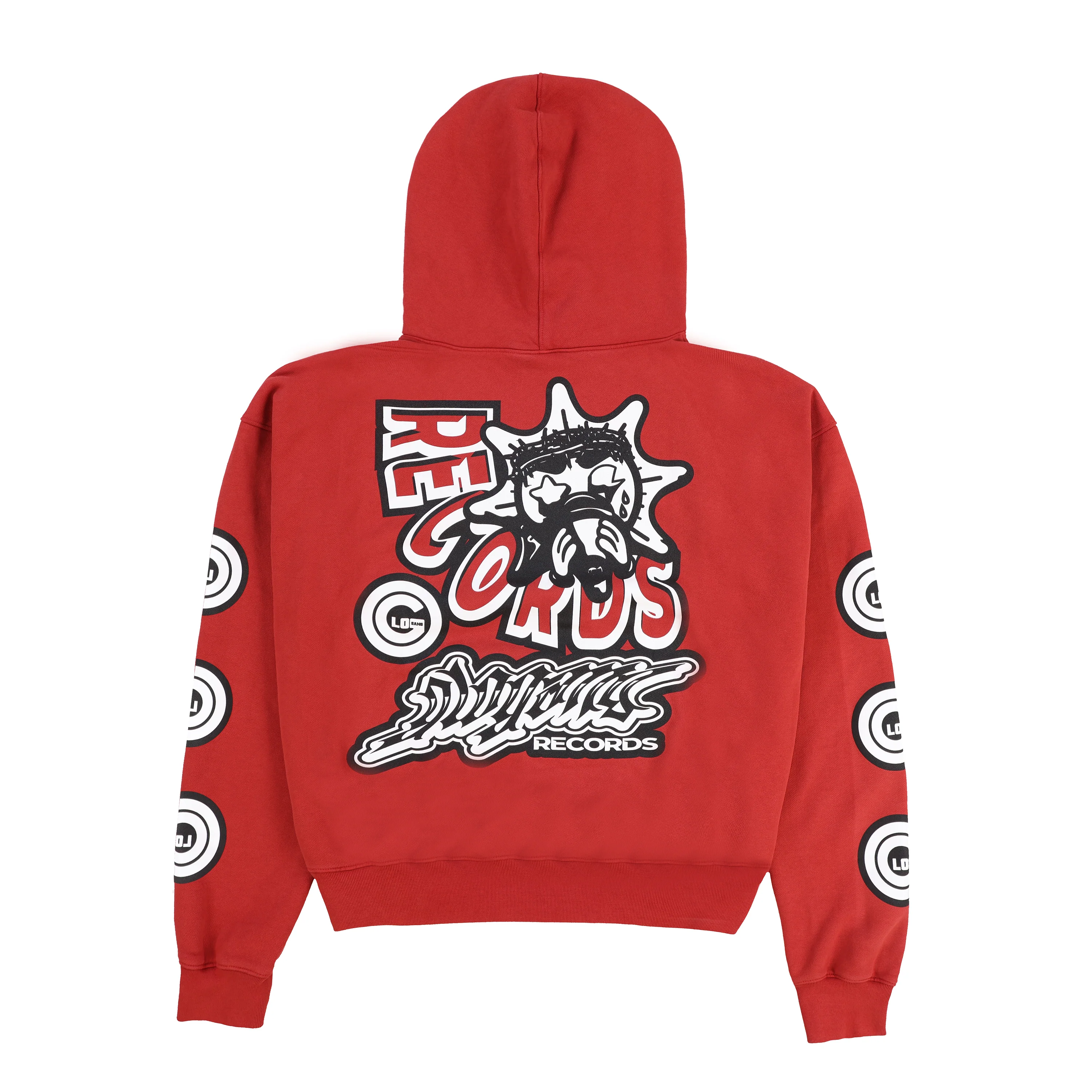 Glo Records Hoodie (Red) - Image 2