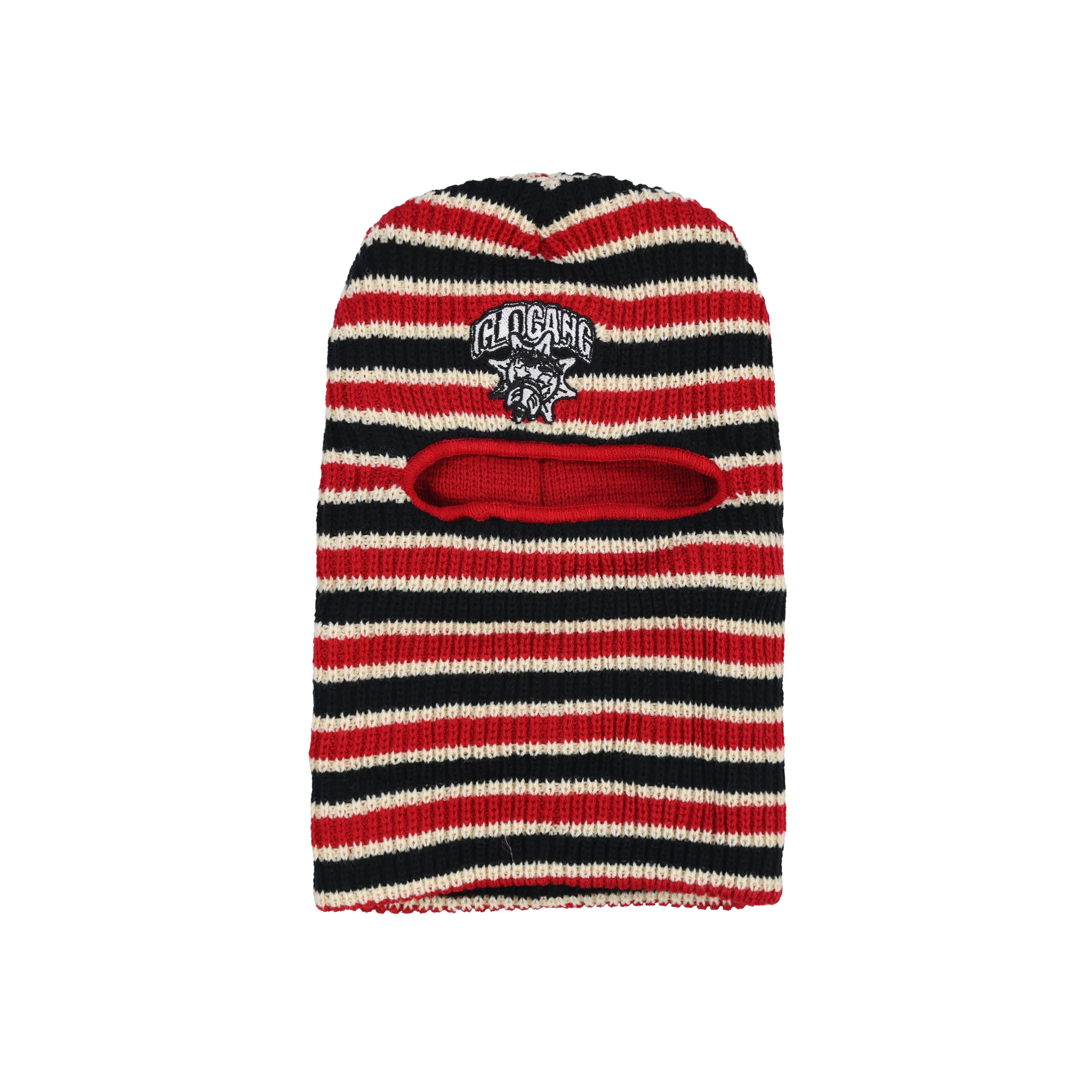 Glo Stripe Ski Mask (Black/Red)