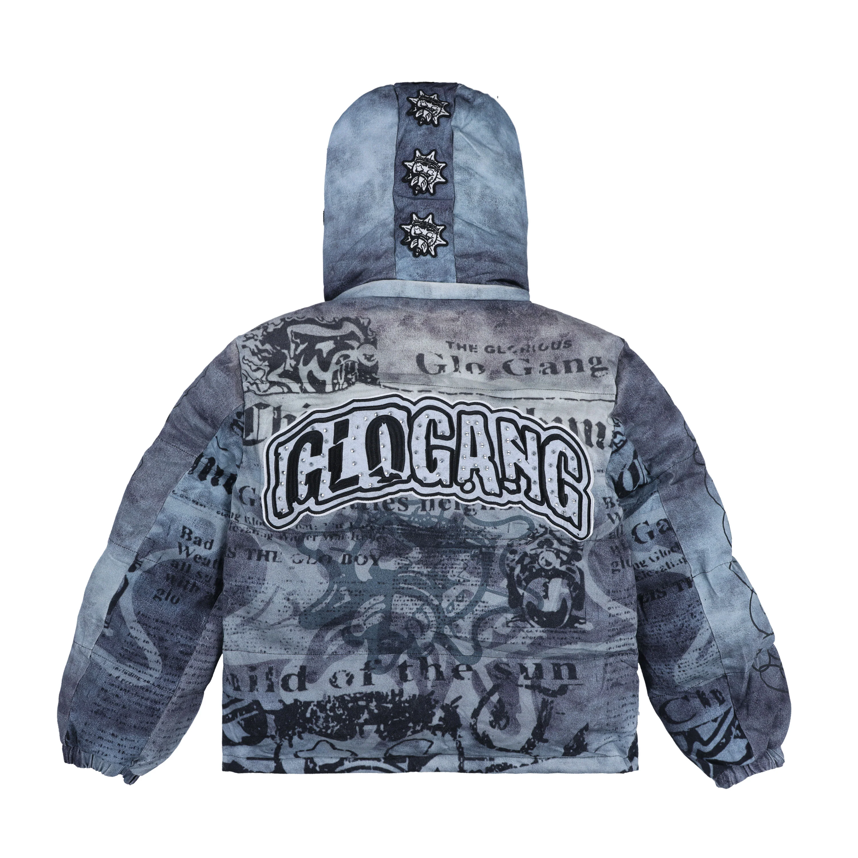 Glo Tribune Puffer Jacket (Washed Denim) - Image 2