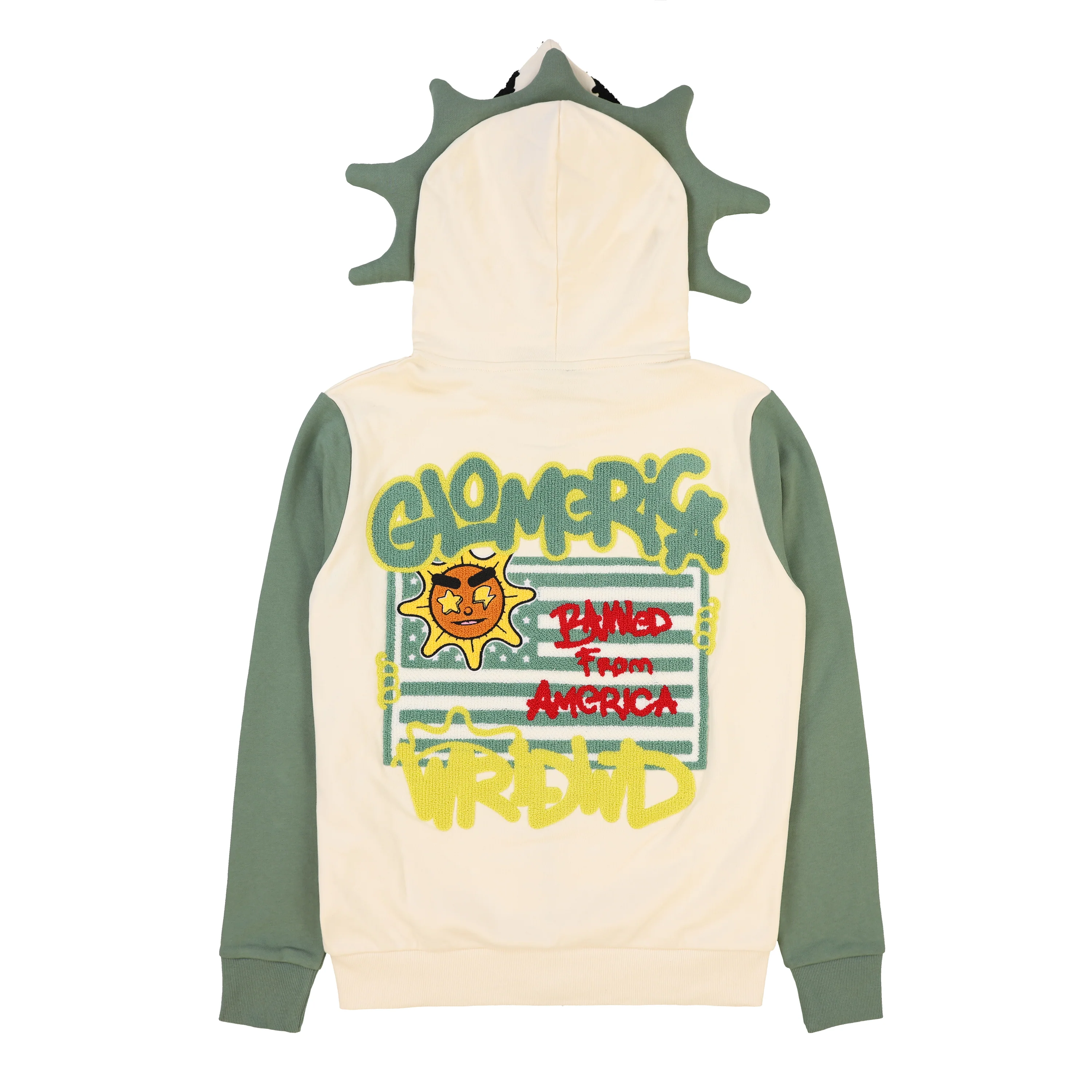 Glomerica Full Zip Hoodie (Cream/Sage) - Image 2