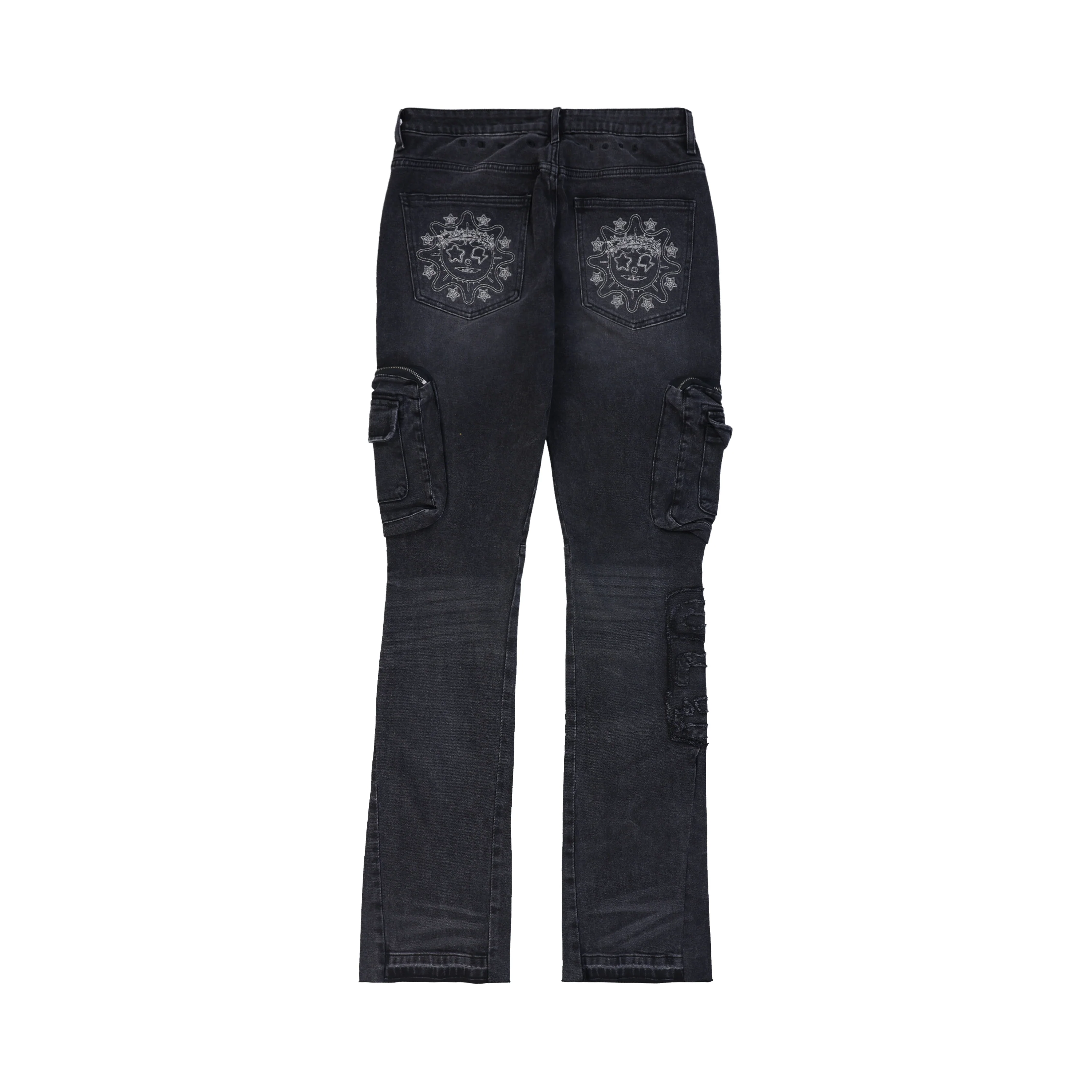 Glo Gang Denim Cargo Flare (Black) - Image 2