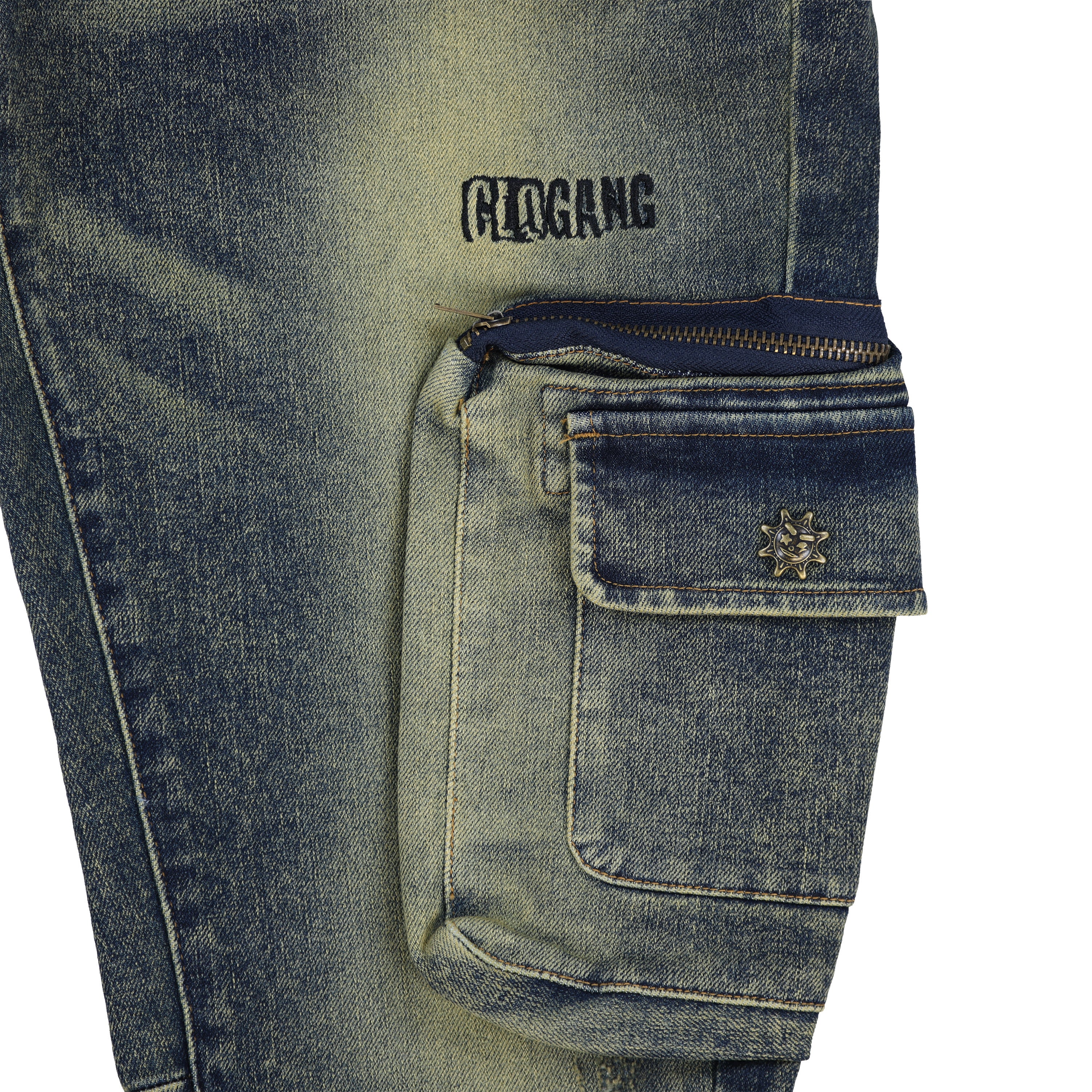 Glo Gang Denim Cargo Flare (Indigo Denim) - Image 5