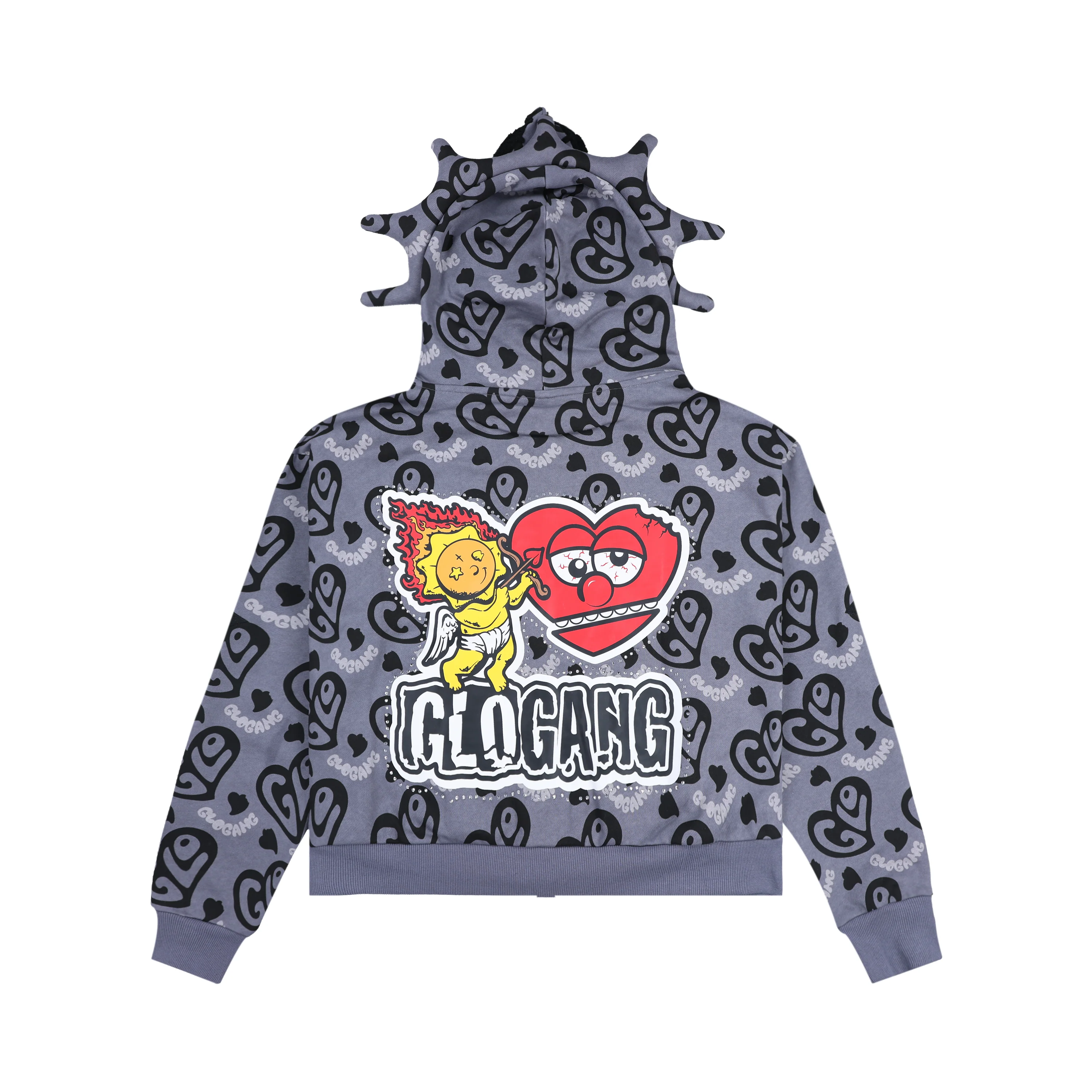 I Heart Glo Full Zip Hoodie (Black) - Image 2