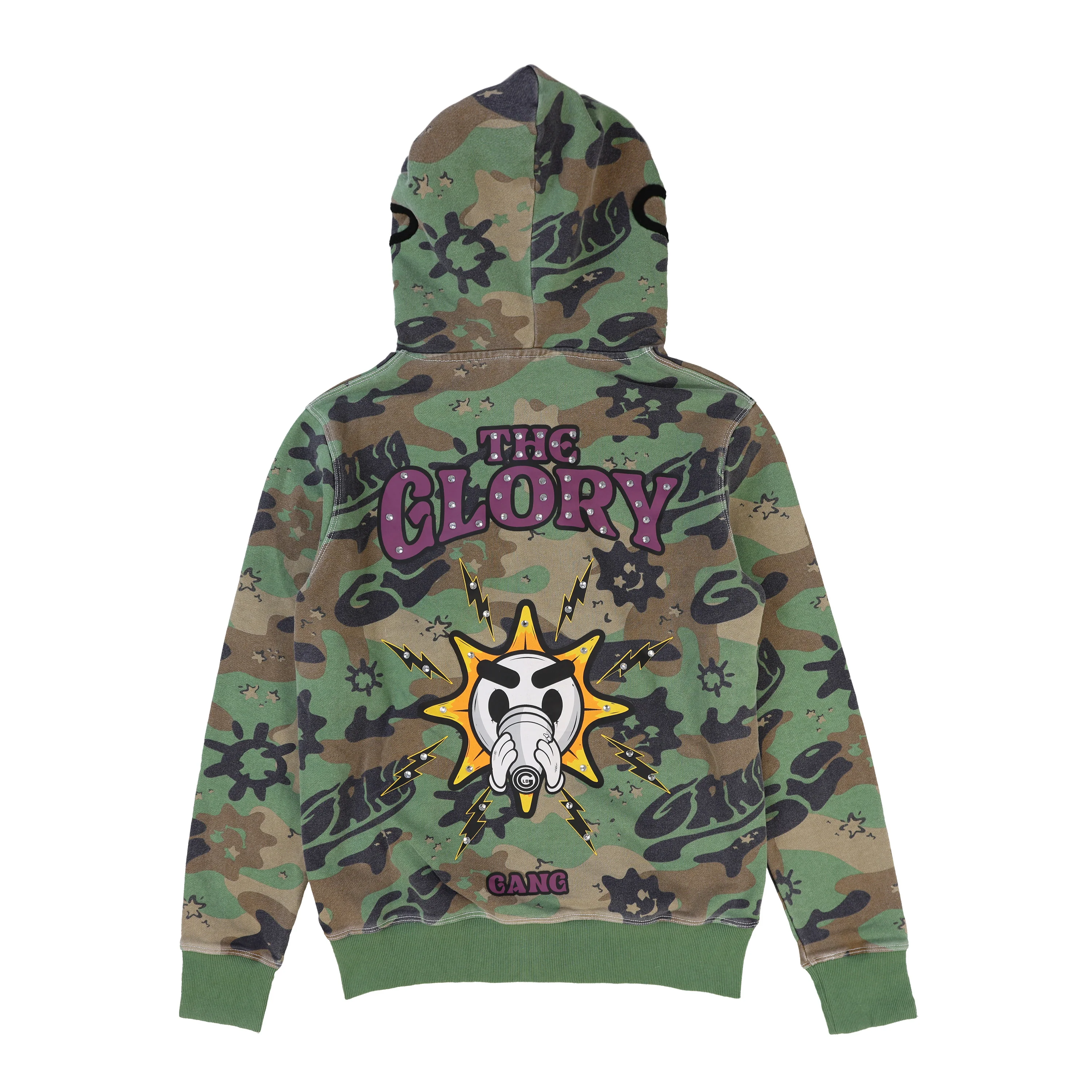 The Glory Full Zip Hoodie (Green Wash Camo) - Image 2
